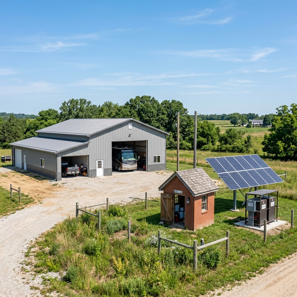 RV Barn Shop & Well Pump Backup Layout
